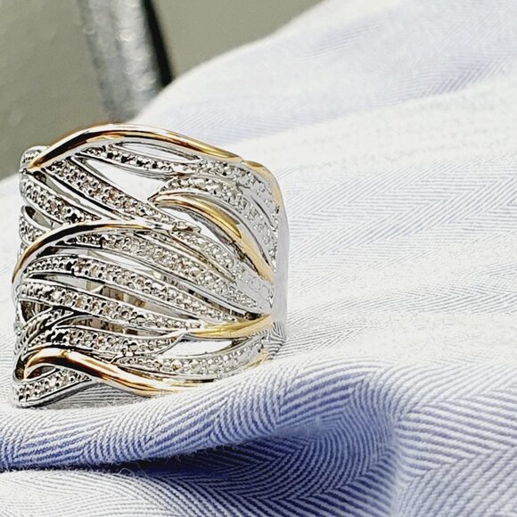 💍 Fashion Trendy Wave Stackable Rings for Women, EVGG1375 - Picture 7 of 15